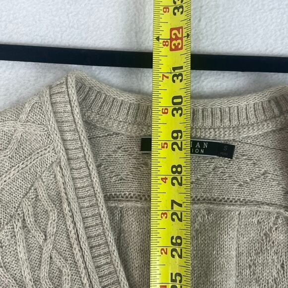 Peruvian Connection Cardigan Women's Size Small Tan Alpaca Sweater - Picture 4 of 8